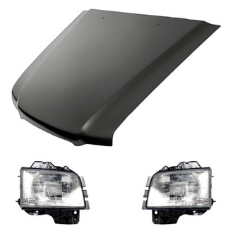 Replacement - 3-Piece Kit (Driver and Passenger Side Headlights, Hood Panel) (Standard Line)