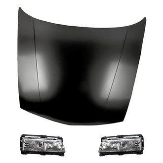 Replacement - 3-Piece Kit (Driver and Passenger Side Headlights, Hood Panel) (Standard Line)