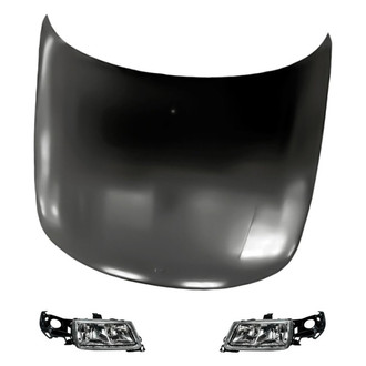 Replacement - 3-Piece Kit (Driver and Passenger Side Headlights, Hood Panel) (Standard Line)