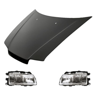 Replacement - 3-Piece Kit (Driver and Passenger Side Headlights, Hood Panel) (Standard Line)