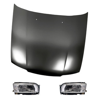 Replacement - 3-Piece Kit (Driver and Passenger Side Headlights, Hood Panel) (Standard Line)