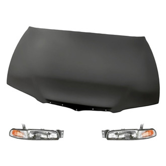 Replacement - 3-Piece Kit (Driver and Passenger Side Headlights, Hood Panel) (Standard Line)