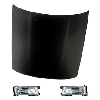 Replacement - 3-Piece Kit (Driver and Passenger Side Headlights, Hood Panel) (Standard Line)