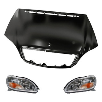 Replacement - 3-Piece Kit (Driver and Passenger Side Headlights, Hood Panel) (Standard Line)