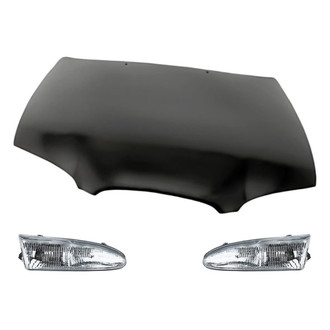 Replacement - 3-Piece Kit (Driver and Passenger Side Headlights, Hood Panel) (Standard Line)