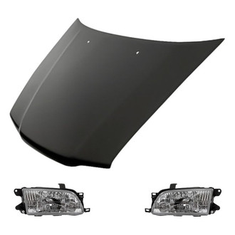 Replacement - 3-Piece Kit (Driver and Passenger Side Headlights, Hood Panel) (Standard Line)