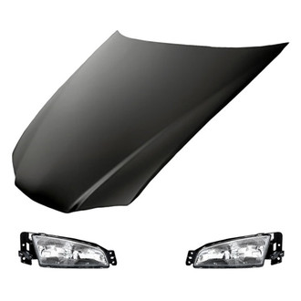 Replacement - 3-Piece Kit (Driver and Passenger Side Headlights, Hood Panel) (Standard Line)