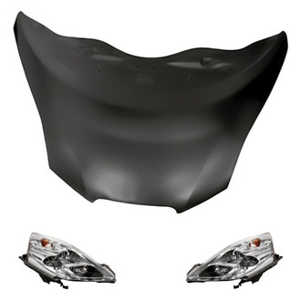 Replacement - 3-Piece Kit (Driver and Passenger Side Headlights, Hood Panel) (Standard Line)