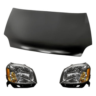 Replacement - 3-Piece Kit (Driver and Passenger Side Headlights, Hood Panel) (Standard Line)