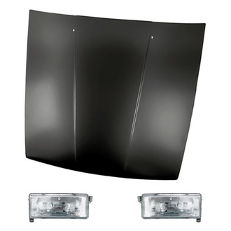 Replacement - 3-Piece Kit (Driver and Passenger Side Headlights, Hood Panel) (Standard Line)