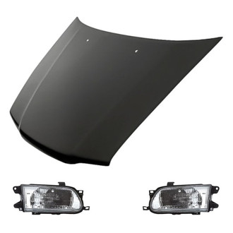 Replacement - 3-Piece Kit (Driver and Passenger Side Headlights, Hood Panel) (Standard Line)