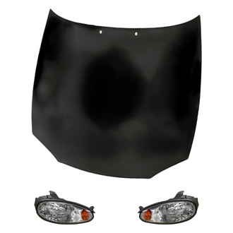 Replacement - 3-Piece Kit (Driver and Passenger Side Headlights, Hood Panel) (Standard Line)