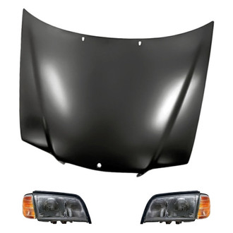 Replacement - 3-Piece Kit (Driver and Passenger Side Headlights, Hood Panel) (Standard Line)