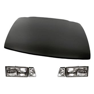 Replacement - 3-Piece Kit (Driver and Passenger Side Headlights, Hood Panel) (Standard Line)