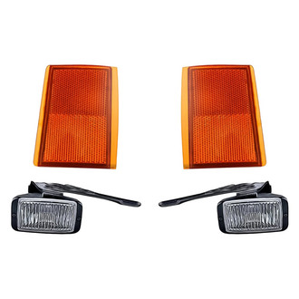 Replacement - 4-Piece Kit (Driver and Passenger Side Fog Lights, Driver and Passenger Side Upper Reflectors) (Standard Line)