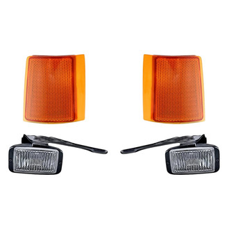 Replacement - 4-Piece Kit (Driver and Passenger Side Fog Lights, Driver and Passenger Side Upper Reflectors) (Standard Line)