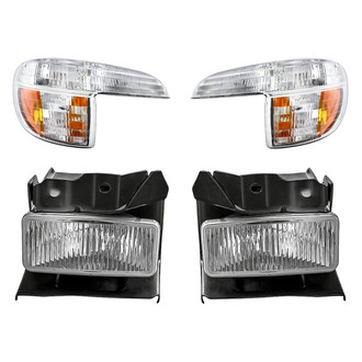 Replacement BNDL-282984 - 4-Piece Kit (Driver and Passenger Side Fog Lights Lens and Housing, Driver and Passenger Side Turn Signal/Parking Lights) (Standard Line)