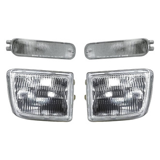 Replacement - 4-Piece Kit (Driver and Passenger Side Fog Lights Lens and Housing, Driver and Passenger Side Turn Signal/Parking Lights) (Standard Line)