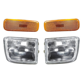 Replacement - 4-Piece Kit (Driver and Passenger Side Fog Lights Lens and Housing, Driver and Passenger Side Marker Lights) (Standard Line)