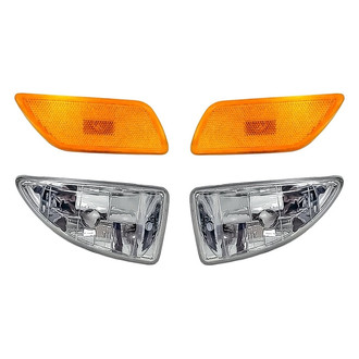 Replacement - 4-Piece Kit (Driver and Passenger Side Fog Lights Lens and Housing, Driver and Passenger Side Marker Lights) (Standard Line)