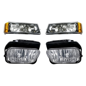 Replacement - 4-Piece Kit (Driver and Passenger Side Fog Lights, Driver and Passenger Side Turn Signal/Parking Lights) (Standard Line)