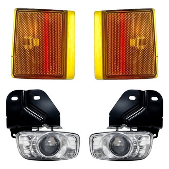 Replacement - 4-Piece Kit (Driver and Passenger Side Fog Lights, Driver and Passenger Side Lower Side Marker Lights) (Standard Line)