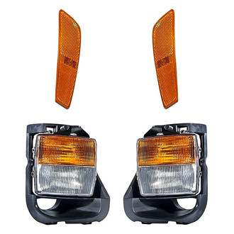 Replacement - 4-Piece Kit (Driver and Passenger Side Fog Lights, Driver and Passenger Side Lower Side Marker Lights) (Standard Line)