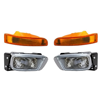 Replacement - 4-Piece Kit (Driver and Passenger Side Fog Lights, Driver and Passenger Side Turn Signal/Parking Lights Lens and Housing) (Standard Line)