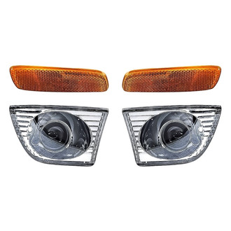 Replacement BNDL-283253 - 4-Piece Kit (Driver and Passenger Side Fog Lights Lens and Housing, Driver and Passenger Side Marker Lights) (Standard Line)