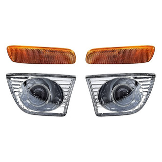 Replacement - 4-Piece Kit (Driver and Passenger Side Fog Lights Lens and Housing, Driver and Passenger Side Marker Lights) (Standard Line)
