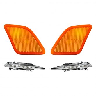Replacement - 4-Piece Kit (Driver and Passenger Side Daytime Running Lights, Driver and Passenger Side Marker Lights Lens) (Standard Line)