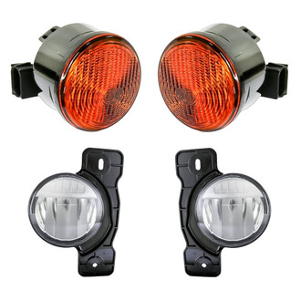 Replacement - 4-Piece Kit (Driver and Passenger Side Fog Lights, Driver and Passenger Side Turn Signal/Parking Lights)