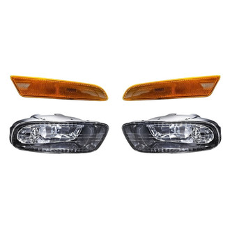 Replacement - 4-Piece Kit (Driver and Passenger Side Fog Lights Lens and Housing, Driver and Passenger Side Marker Lights) (Standard Line)