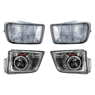Replacement - 4-Piece Kit (Driver and Passenger Side Fog Lights Lens and Housing, Driver and Passenger Side Turn Signal/Parking Lights) (Standard Line)