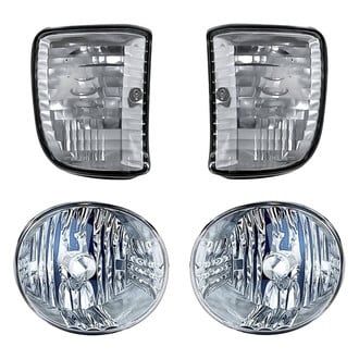 Replacement - 4-Piece Kit (Driver and Passenger Side Fog Lights Lens and Housing, Driver and Passenger Side Turn Signal/Parking Lights) (Standard Line)