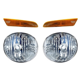 Replacement - 4-Piece Kit (Driver and Passenger Side Fog Lights Lens and Housing, Driver and Passenger Side Marker Lights)