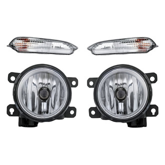 Replacement - 4-Piece Kit (Driver and Passenger Side Fog Lights Lens and Housing, Driver and Passenger Side Turn Signal/Parking Lights) (Standard Line)