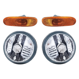Replacement - 4-Piece Kit (Driver and Passenger Side Fog Lights Lens and Housing, Driver and Passenger Side Marker Lights) (Standard Line)