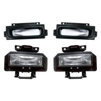 Replacement - 4-Piece Kit (Driver and Passenger Side Fog Lights Lens and Housing, Driver and Passenger Side Turn Signal/Corner Light Brackets) (Standard Line)