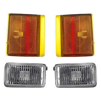 Replacement - 4-Piece Kit (Driver and Passenger Side Fog Lights, Driver and Passenger Side Lower Side Marker Lights) (Standard Line)