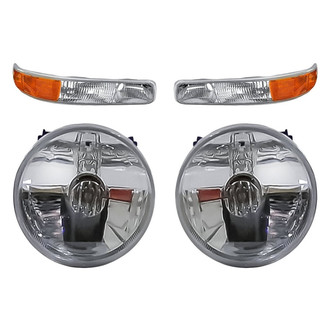 Replacement - 4-Piece Kit (Driver and Passenger Side Fog Lights, Driver and Passenger Side Turn Signal/Parking Lights) (Standard Line)
