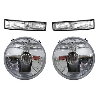 Replacement - 4-Piece Kit (Driver and Passenger Side Fog Lights, Driver and Passenger Side Turn Signal/Parking Lights Lens and Housing) (Standard Line)