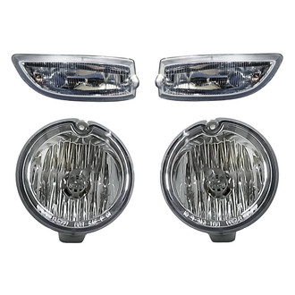 Replacement - 4-Piece Kit (Driver and Passenger Side Fog Lights Lens and Housing, Driver and Passenger Side Cornering Lights) (Standard Line)