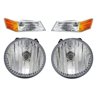 Replacement - 4-Piece Kit (Driver and Passenger Side Fog Lights Lens and Housing, Driver and Passenger Side Turn Signal/Parking Lights) (Standard Line)
