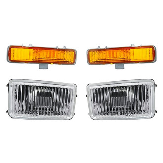 Replacement - 4-Piece Kit (Driver and Passenger Side Fog Lights Lens and Housing, Driver and Passenger Side Turn Signal/Parking Lights) (Standard Line)