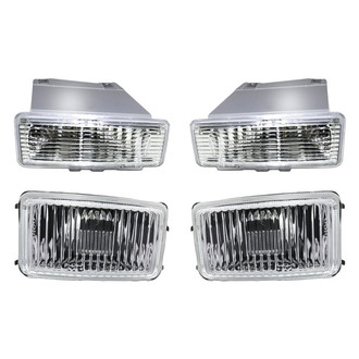 Replacement - 4-Piece Kit (Driver and Passenger Side Fog Lights Lens and Housing, Driver and Passenger Side Turn Signal/Parking Lights) (Standard Line)