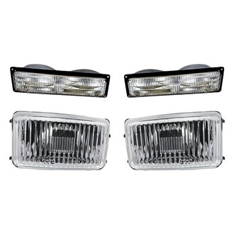 Replacement - 4-Piece Kit (Driver and Passenger Side Fog Lights Lens and Housing, Driver and Passenger Side Turn Signal/Parking Lights Lens and Housing) (Standard Line)