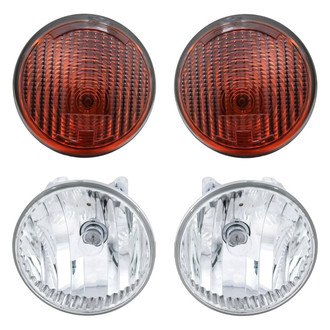 Replacement - 4-Piece Kit (Driver and Passenger Side Fog Lights Lens and Housing, Driver and Passenger Side Turn Signal/Parking Lights)