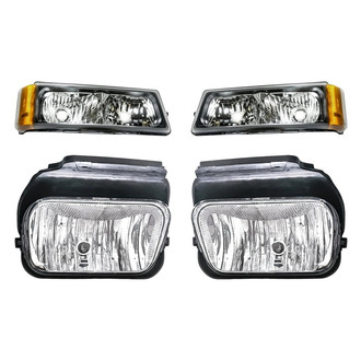 Replacement - 4-Piece Kit (Driver and Passenger Side Fog Lights, Driver and Passenger Side Turn Signal/Parking Lights)