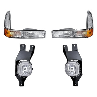 Replacement - 4-Piece Kit (Driver and Passenger Side Fog Lights, Driver and Passenger Side Turn Signal/Parking Lights) (CAPA Certified)